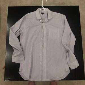 J.Crew Thompson Dress Shirt Mens Large L Purple Check Stretch Wrinkle Free